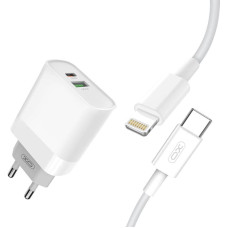 Wall Charger with Lightning Cable XO L64 20W, QC3.0, PD (white)