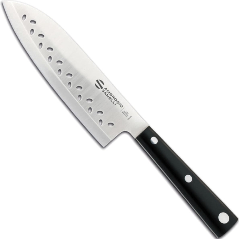 Ambrogio Sanelli Santoku &scaron;efpavāra nazis ar lodī&scaron;u mal&scaron;anu, garums 160 mm HASAKI