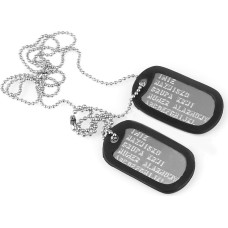 Mil-Tec DOG-TAG - Sudrabs + Teksta reljefs