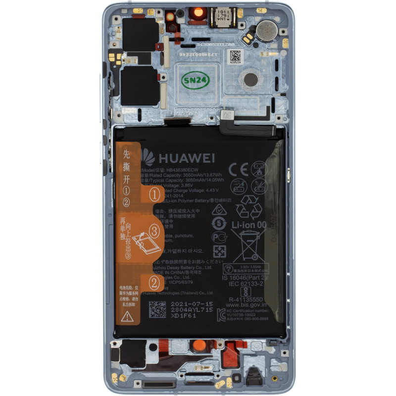 LCD Display + Touch Unit + Front Cover (Without Fingerprint) Huawei P30 Breathing Crystal (Service Pack)