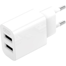 Wall charger XO L109  2x USB-A, cable USB Type-C,  2.4A (white)