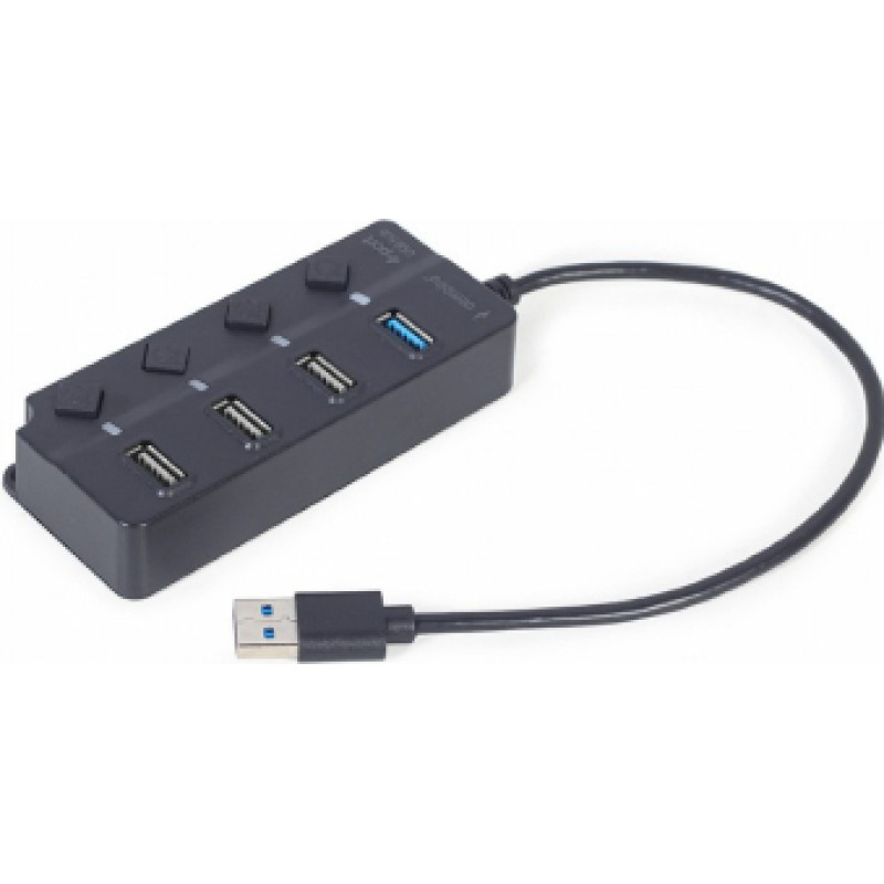 USB Centrmezgls Gembird 4-port USB 3.1 Black