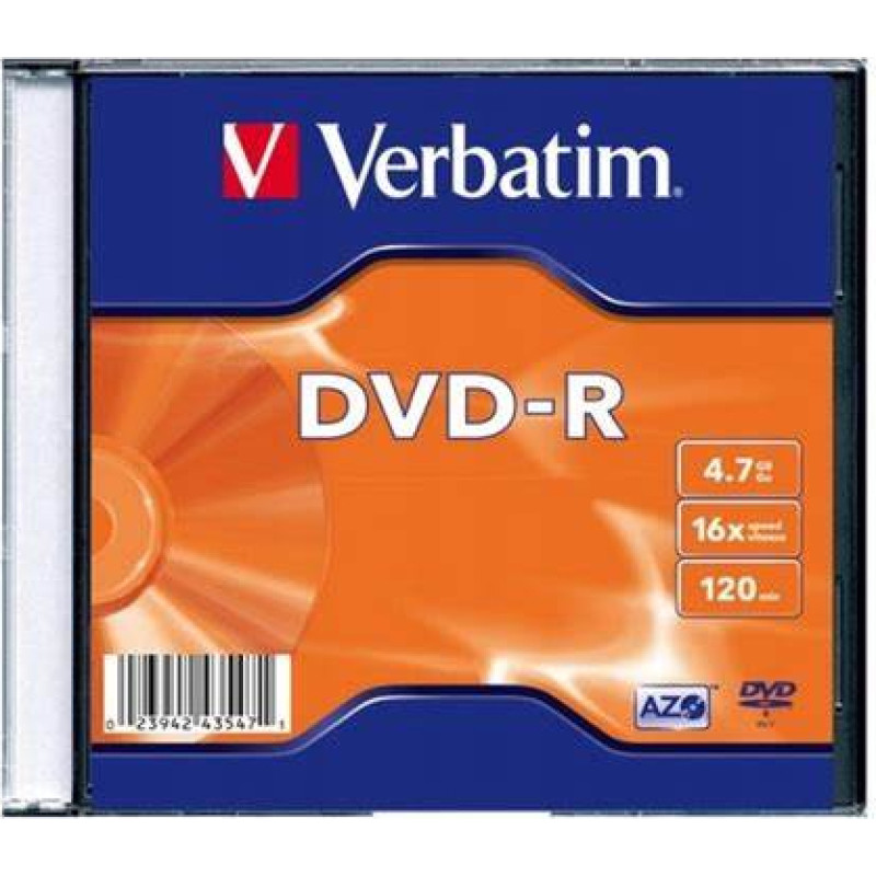 Matricas DVD-R AZO Verbatim 4.7GB 16x 1pc Jewel