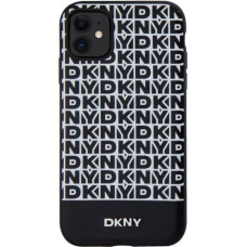 Dkny PU Leather Repeat Pattern Bottom Stripe MagSafe Case for iPhone 11 Black (Damaged Package)