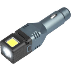 4in1 ALU 1-LED 250lm + COB 300lm car flashlight, 1500mAh battery, 2.1A USB charger, glass hammer, magnet, with hinge