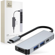 HUB Tech-Protect V2 4in1 USB-C - USB-A 3.0 | USB-A 2.0 | USB-C | HDMI - gray