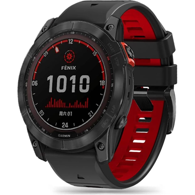 Tech-Protect IconBand Pro strap for Garmin Fenix ââ3 | 5X | 3HR | 5X Plus | 6X | 6X Pro | 7X - black and red