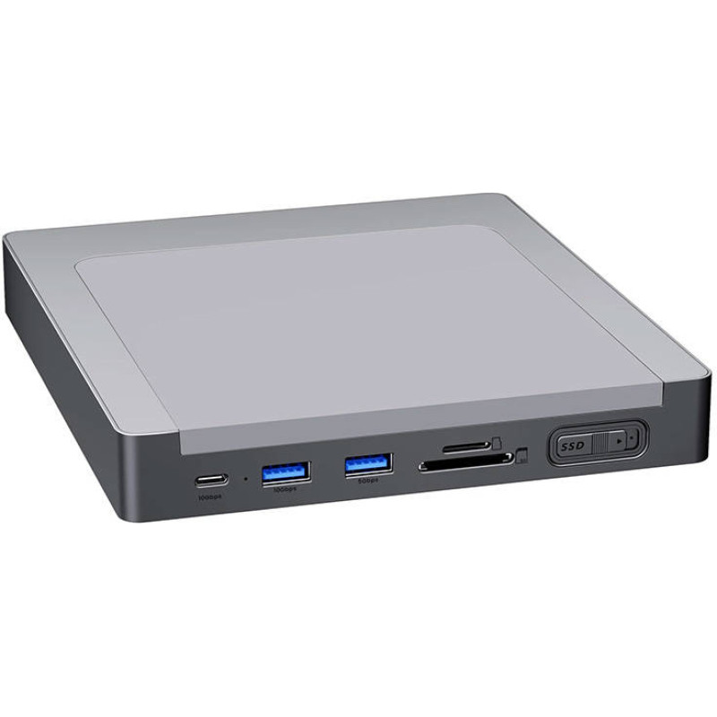 Invzi MagHub 8-in-1 USB-C Docking Station | Hub for iMac with SSD Bay (Gray)
