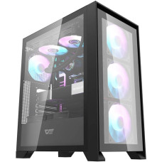 Computer case Darkflash DRX70 GLASS + 4 RGB fans (black)