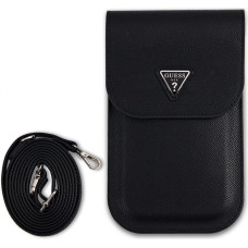 Guess PU Grained Triangle Logo Phone Bag Black