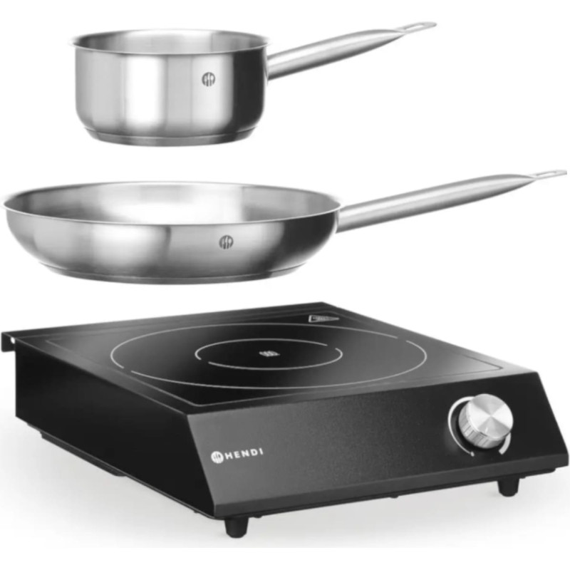 Hendi Gatavo&scaron;anas komplekts portatīvā indukcijas plīts kastrolis cep&scaron;anas panna 3500 W