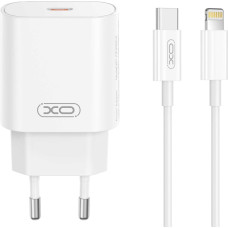 XO wall charger CE25 PD 25W 1x USB-C white + cable USB-C - Lightning