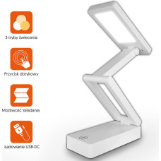 LTC Collapsable LED desk Lamp 10W, 3000|4500|6000K, touch control, 1200mAh, white, LTC