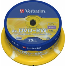 Matricas DVD+RW SERL Verbatim DLP 4.7GB 4x 25 Pack Spindle