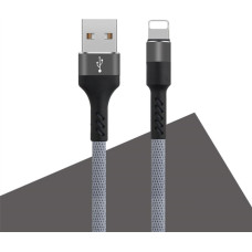 Maxlife MXUC-01 cable USB - Lightning 1,0 m 2A grey nylon