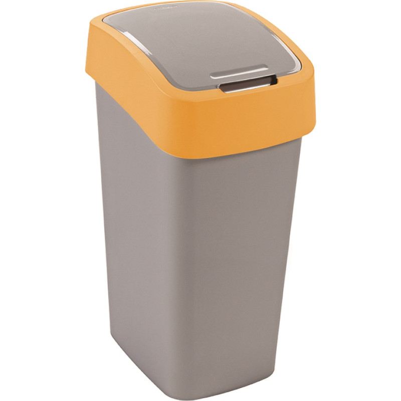 Curver Atkritumu spainis Flip Bin 45L sudraba|dzeltens