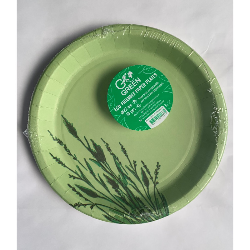 Gogreen Ekoloģiski papīra šķīvji Reed Go Green Ø22cm 10 gab.| 0,11kg