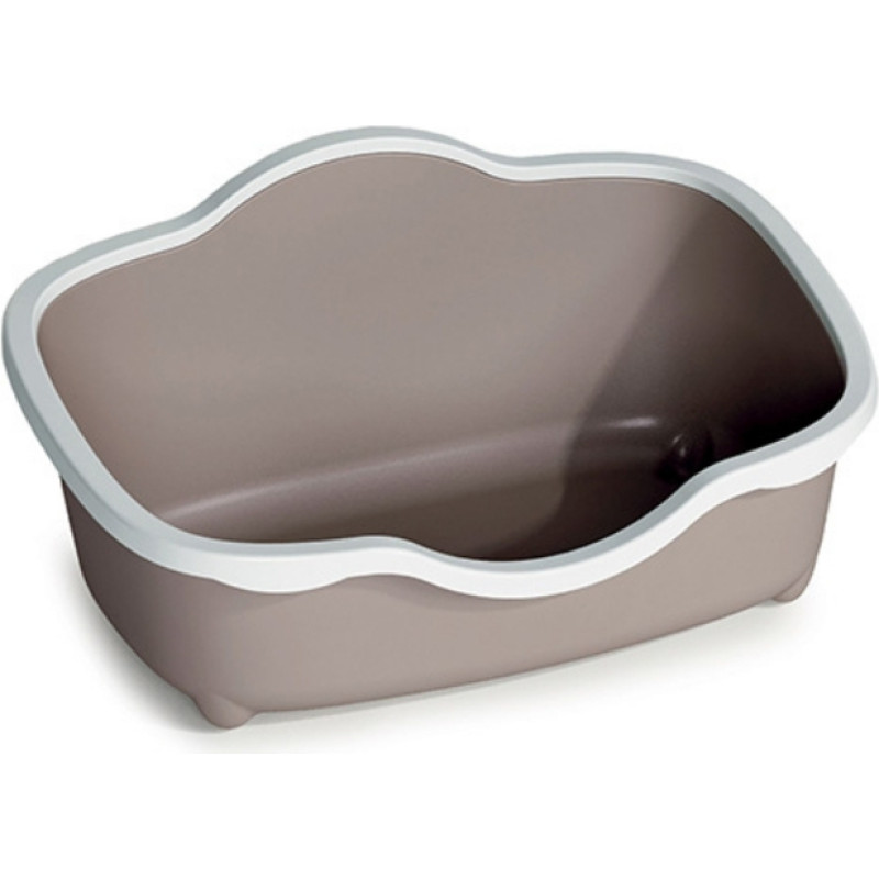Stefanplast Kaķu tualete Tres Chic Open 56x38,5x26cm balta|gaiši pelēka