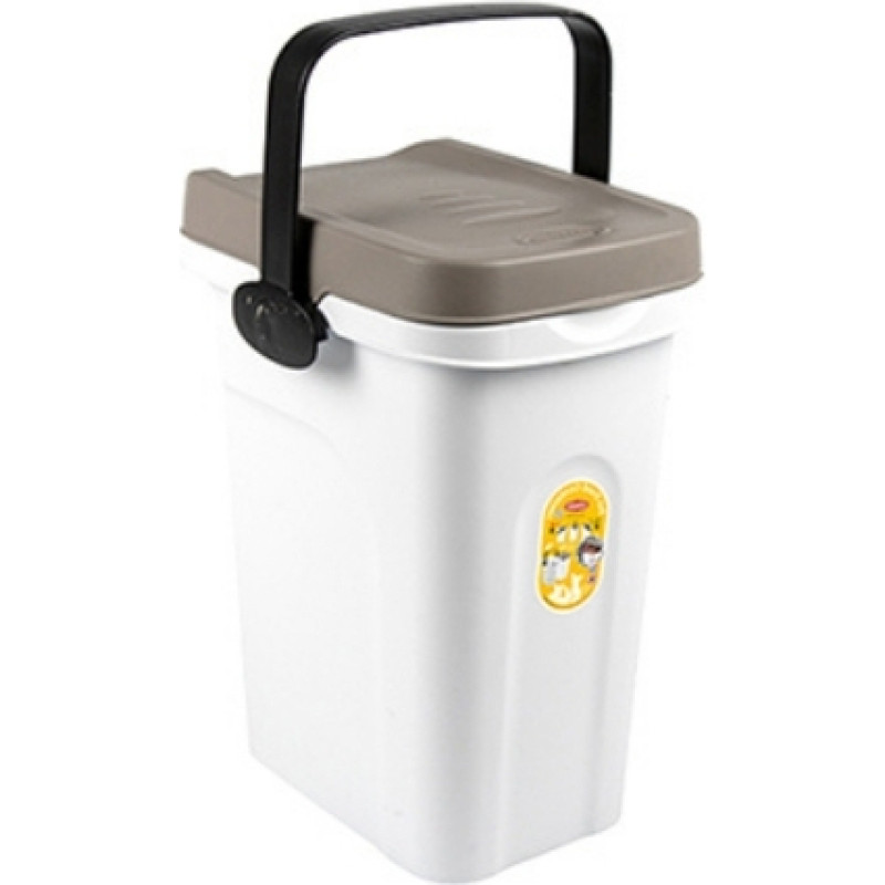 Stefanplast Trauks mājdzīvnieku barības uzglabāšanai 2,5kg 7L 23x19x31cm balts|gaiši pelēks