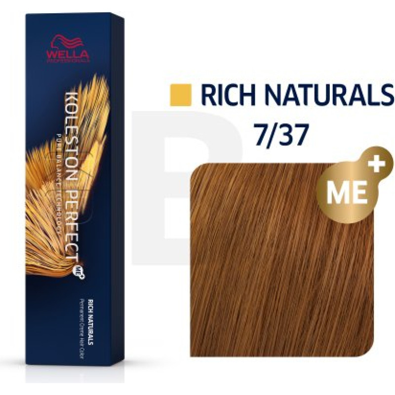 Wella Professionals Koleston Perfect Me+ Rich Naturals profesionāla permanentā matu krāsa 7|37 60 ml