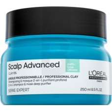 L´oréal Professionnel Scalp Advanced Anti-Oiliness Professional Clay 2-in-1 Shampoo & Mask Deep Purifier Šampūns un maska taukainiem matiem 250 ml
