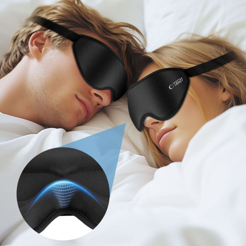 TECH-PROTECT ACU AIZSEGS MIEGA MASKA MATĒTS MELNS