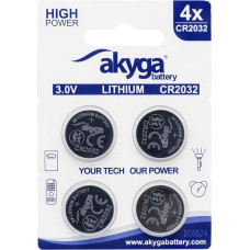 Lithum battery Akyga AKY2100 CR2032 Li-MnO2, 3V|210mAh 4pcs|blister