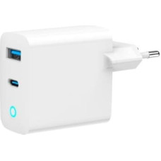 GaN USB-A USB-C Charger LED 65W PD QC3.0 white