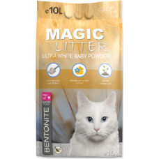 Placek Smiltis kaķu tualetēm : MAGIC LITTER Bentonite Ultra White Baby Powder, 10 L.