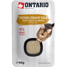 Ontario Konservi kaķiem – Ontario Soup Adult Chicken and Cheese with Rice, 40g
