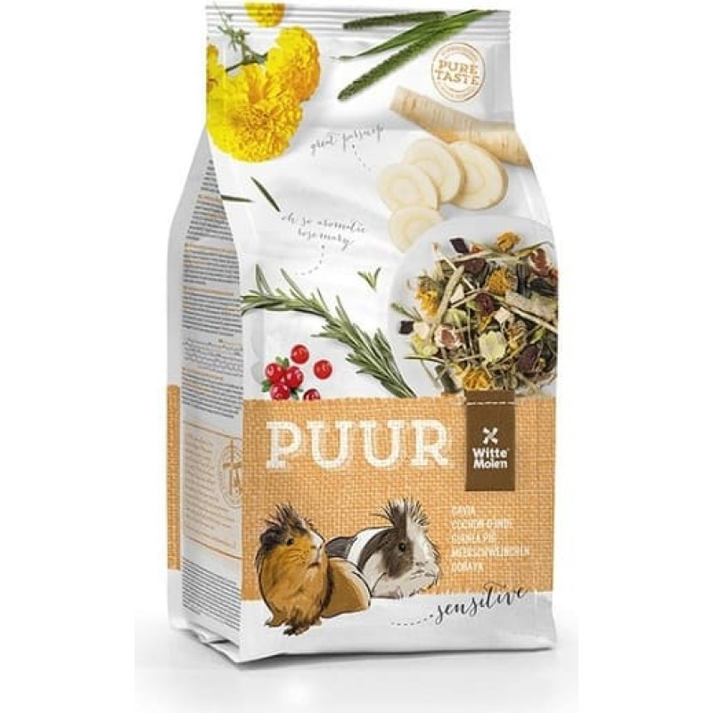 Witte Molen Barība jūras cūciņām ar jūtīgu gremošanas sistēmu : Witte Molen Puur GUINEA PIG SENSITIVE 800 gr