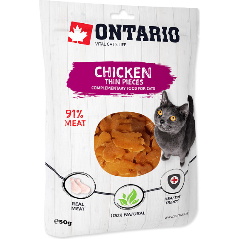 Ontario Gardumi kaķiem : Ontario Cat Chicken Thin Pieces 50g.