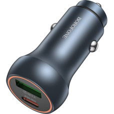 Borofone Car charger BZ32B Fresh - USB + Type C - QC 3.0 PD 48W grey