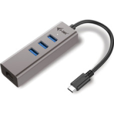 I-Tec USB C Metal 3 port HUB Gigabit Ethernet 1x USB C to RJ-45 3x USB 3.0 LED