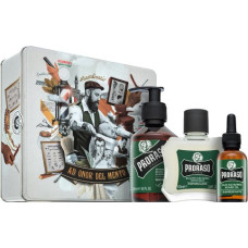 Proraso dāvanu komplekts Atsvaidzinoša metāla kārba bārdas kopšanai 200 ml + 100 ml + 30 ml