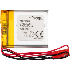 Lithium Polymer Battery Akyga AKY0386 LP403035 Li-Po 3.7V|400mAh PCM JST 2.54 2-Pin Connector 150mm