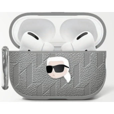 Etui Karl Lagerfeld Monogram Karl Head    do AirPods 4 srebrny