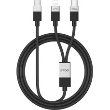 BWOO Brained 100W|27W 2 in 1 USB-C to USB-C and Lightning cable