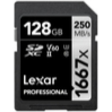 Lexar Professional 1667x UHS-II SDXC  128 GB  High-speed  Class 10  UHS Speed Class 3 (U3) and Video Speed Class 60 (V60)  120 MB|s  250 MB|