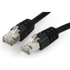 Black patch cord CAT6, molded strain relief, 50u