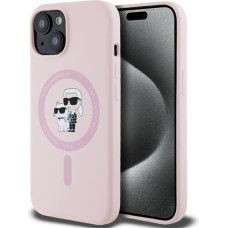 Case Karl Lagerfeld Silicone Karl&Choupette MagSafe for iPhone 15 Plus pink