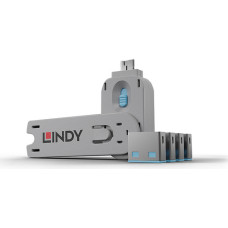 Lindy USB Port Blocker 4P Blue w|Key USB Port Blocker - Pack 4    4002888404525