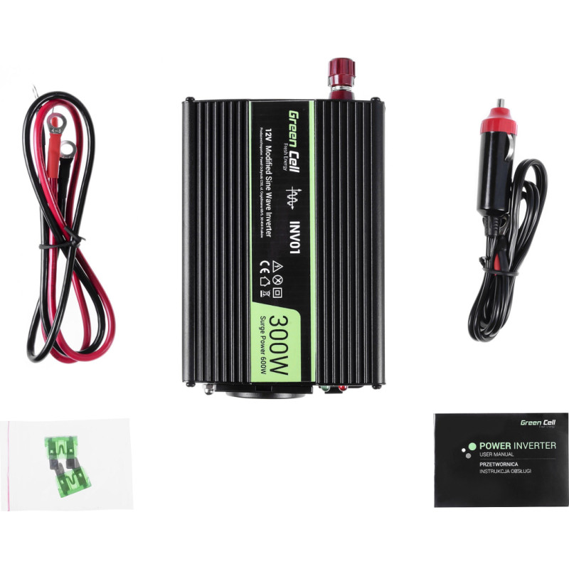Green Cell Car Power Inverter 12V to 230V  300W | 600W