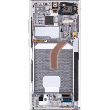 LCD display + Touch Unit + Front Cover Samsung S908B Galaxy S22 Ultra Phantom White (Service Pack)