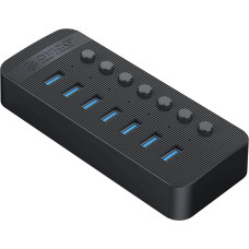 Orico CT2U3-7AB 7x USB-A 3.0 Hub with Switches - Black