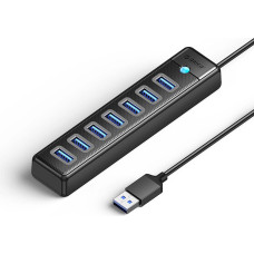 Orico PW7U-U3 hub 7x USB-A 3.0 + USB-C 5V|3A 1m - black