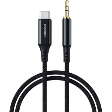 Choetech Audio kabelis AUX USB-C - mini ligzda 3.5mm 1m - melns