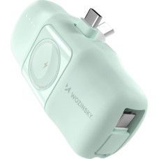 Wozinsky Mini Powerbank 5000mAh 15W USB-C ar Apple Watch lādētāju — zaļš