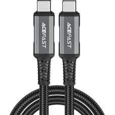 Acefast USB-C kabelis USB4 PD3.1 5A datu pārraidei un 4K video 1 m — pelēki melns