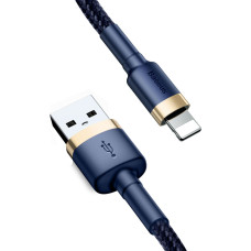 Baseus Cafule USB-A — iPhone Lightning 2,4 A QC 3,0 kabelis 1 m — zils-zelts